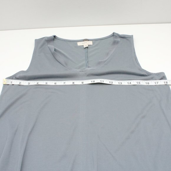 Cupio Women's Sleeveless V Neck Blouse Medium Bluish Gray Modal Polyester Blend - Picture 5 of 5